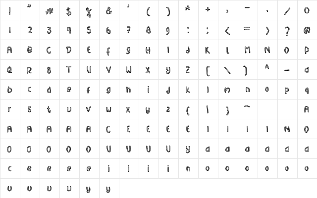 Happy Santa Regular  glyph index