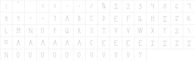 SchoolhouseRock Regular  glyph index