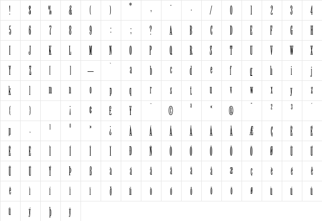 Willow Light  glyph index