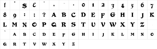 DuvallSmallCapsOutline Normal  glyph index
