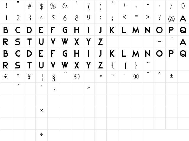 Kei Regular  glyph index