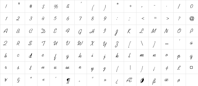 Kaufmann-Thin Regular  glyph index