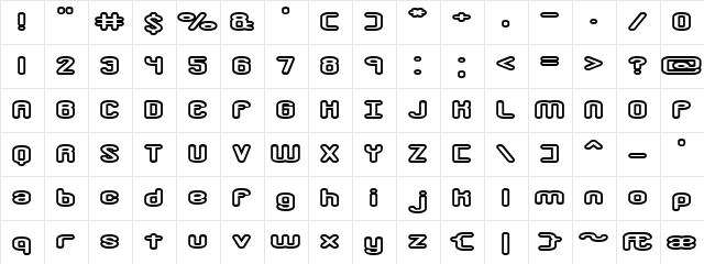 Crackdown O2 (BRK) Regular  glyph index