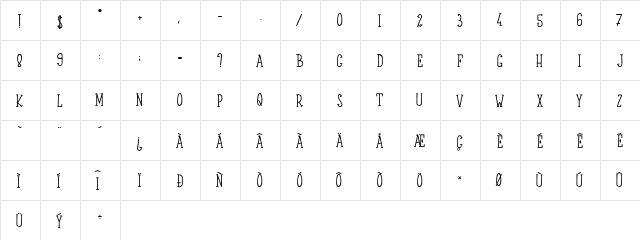 LE PRINCE SUR LE MOUTON Regular  glyph index