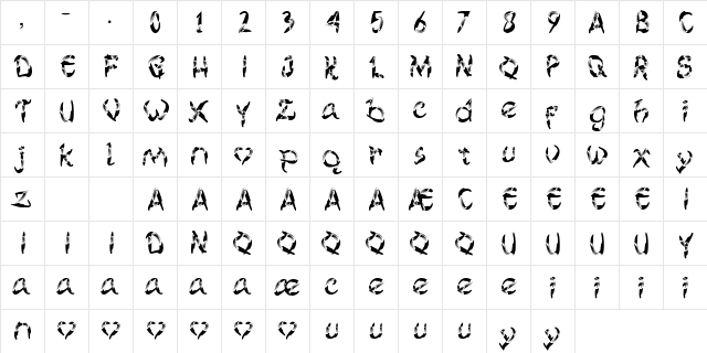 Smoogly Regular  glyph index
