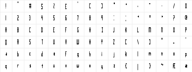 Lakeshore BRK Regular  glyph index