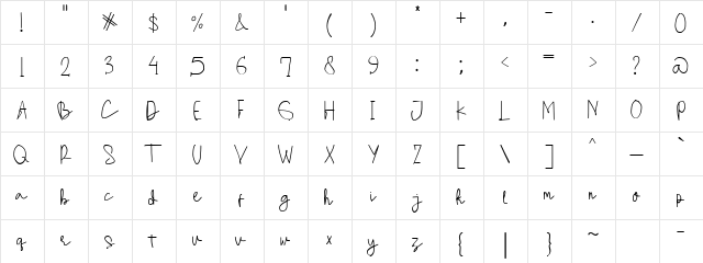 Lavindir Regular  glyph index