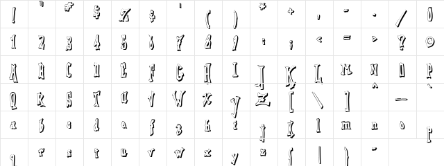 DreadLox Natty Dread Regular  glyph index