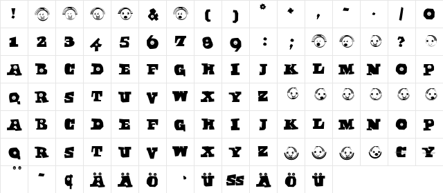 MangaAxt Medium  glyph index