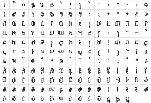 Chemo BubbleStroke  glyph index
