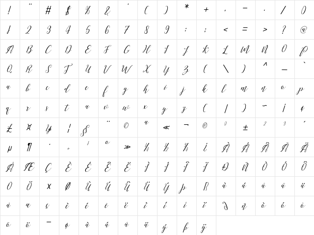 love malia art design  glyph index