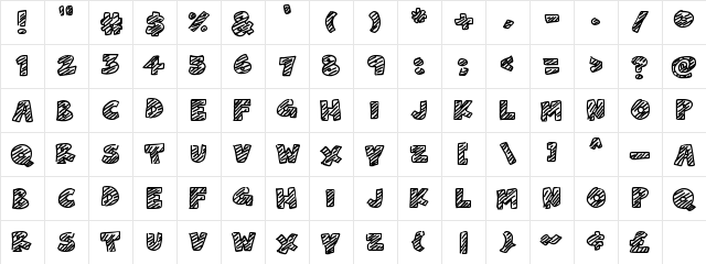 Chalk Dash Regular  glyph index