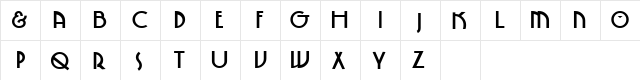 Waster 1 Bold  glyph index