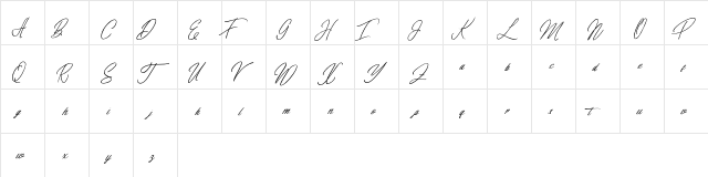 elaineighteen Regular  glyph index