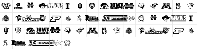 NCAA Big 10 Regular  glyph index