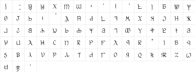 Aglab Regular  glyph index