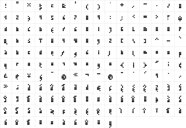 Kernfusion Regular  glyph index