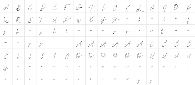 B Luna Piena Demo Italic  glyph index
