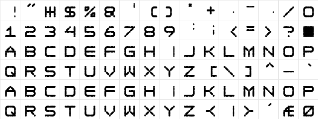 Ego trip Fat Regular  glyph index