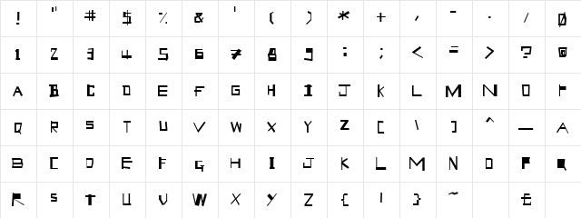 Geek Speek Regular  glyph index