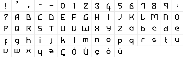Atiba Regular  glyph index
