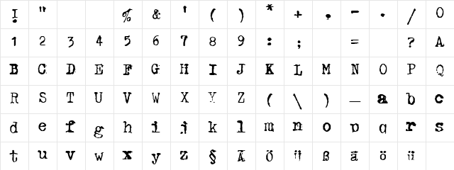 GF Halda Smashed Normal  glyph index