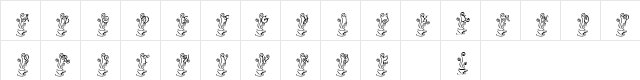 KR Magic Tea Regular  glyph index