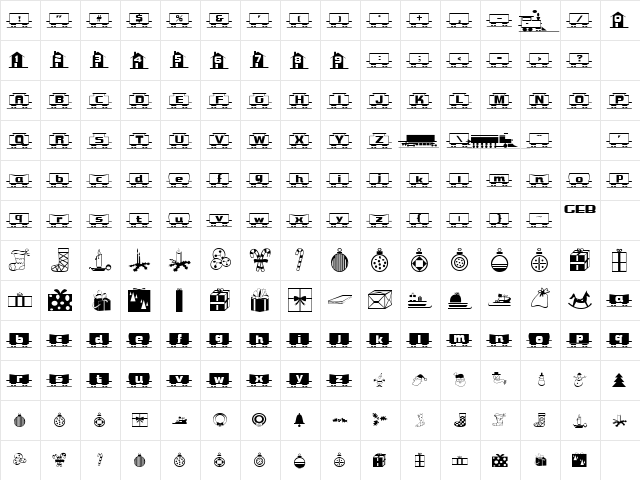 TQF_FreightTrain Regular  glyph index