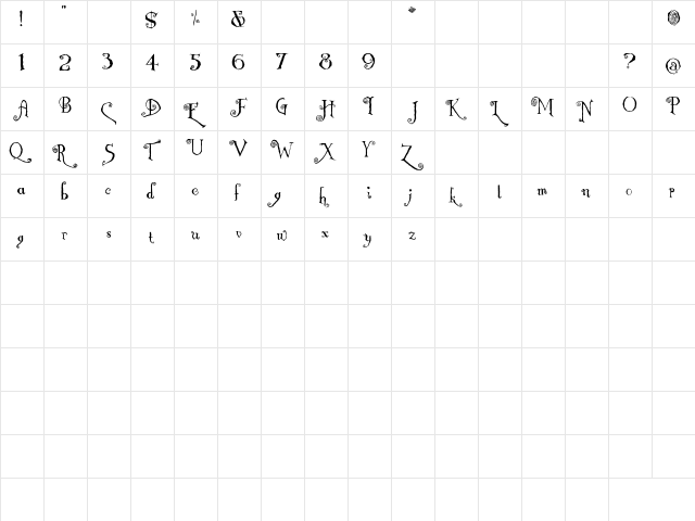 Nemo Regular  glyph index