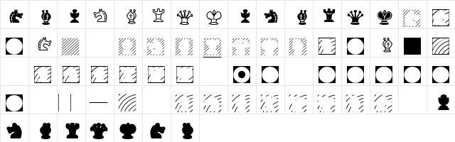 KiddyChessFont Regular  glyph index