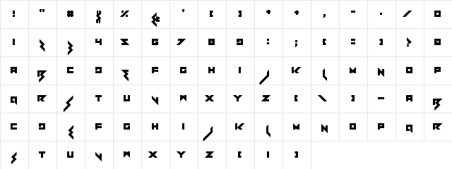 Heartbreaker Regular  glyph index