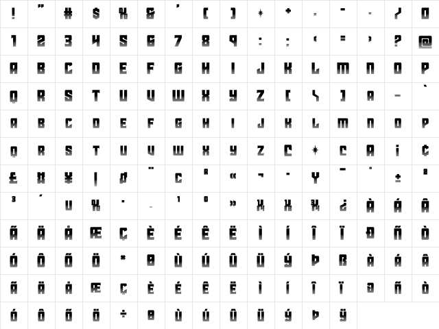 Star Guard Halftone Regular  glyph index