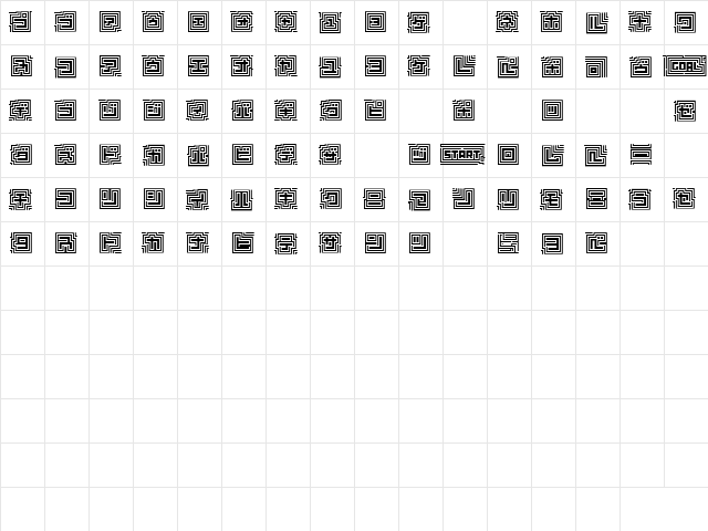 D3 Labyrinthism katakana Regular  glyph index