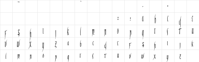 Ranegund!" Regular  glyph index
