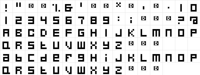 FiveO Regular  glyph index
