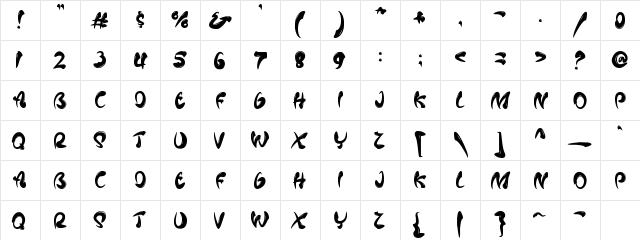Mafieso Regular  glyph index