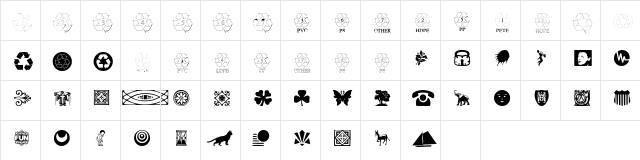 DoodleDingbatsTwoSSK Regular  glyph index