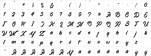 Humanely Regular  glyph index