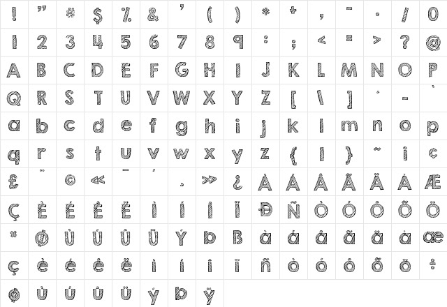 KG Second Chances Sketch Regular  glyph index