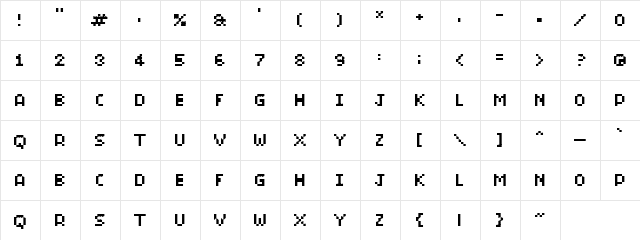 BitMicro01 BitMicro01  glyph index