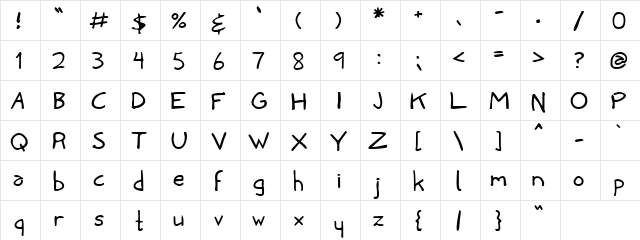 Penny Bold  glyph index