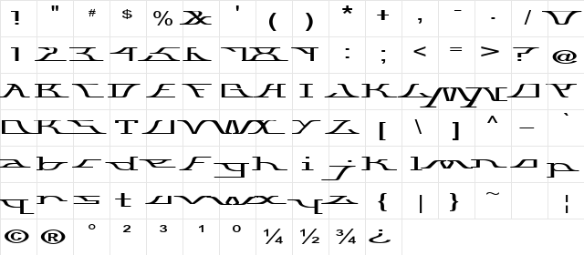 awitched Regular  glyph index