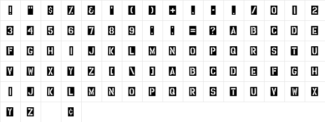 HouseBroken Rough  glyph index