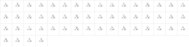 KR Pilgrim Regular  glyph index