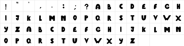 Useless Army Font Regular  glyph index