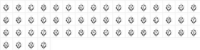 pf_ornate1 Regular  glyph index