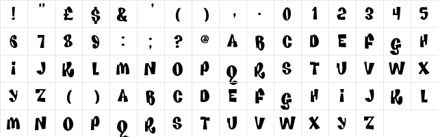 House Of Fun Regular  glyph index