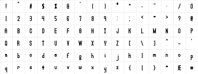 Lucid Type B (BRK) Regular  glyph index