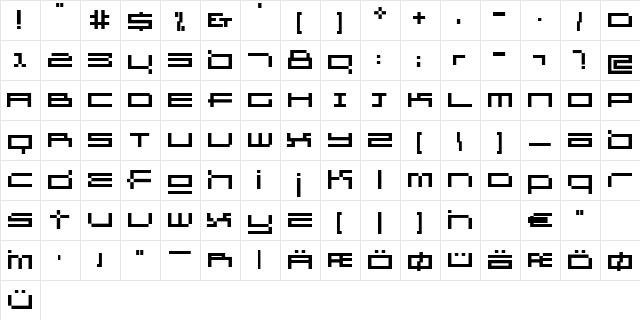 GridExerciseGaps Regular  glyph index