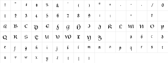 Lapilus Normal  glyph index